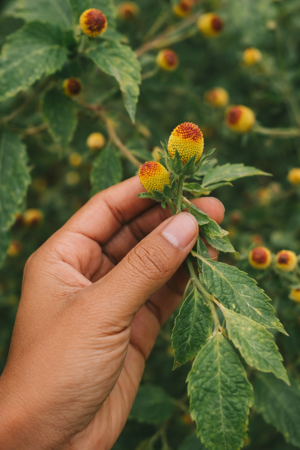 Harvesting jambu by hand